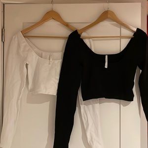 BABATON WHITE & BLACK CROPPED LONGSLEEVE